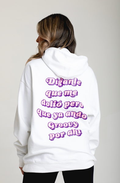 WHITE GROOVY HOODIE
